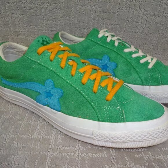 Converse One Star OX x Golf Le Fleur Jolly Size M 12 W 14 Green Suede 160322C - Picture 7 of 9